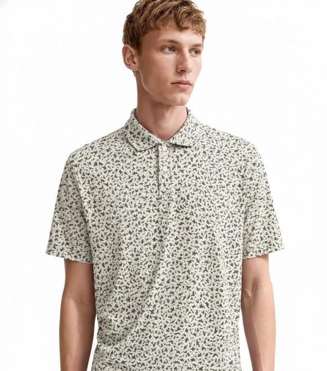 Nike Par Microprint Birds Herren Polo, light orewood brown