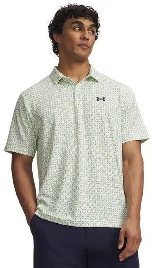 Under Armour Matchplay Printed Herren Polo, weiß/grün