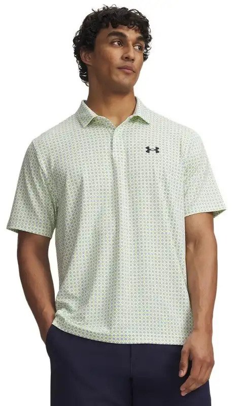 Under Armour Matchplay Printed Herren Polo, weiß/grün