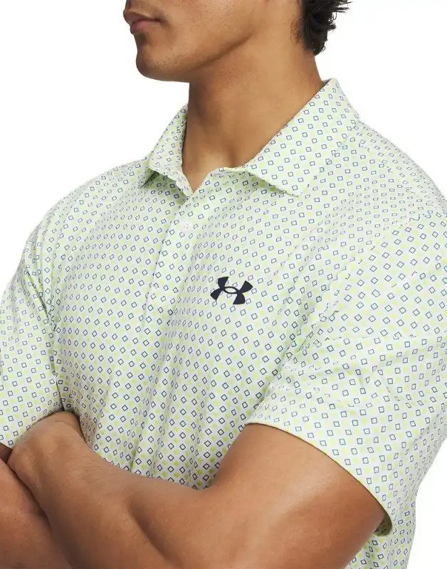 Under Armour Matchplay Printed Herren Polo, weiß/grün