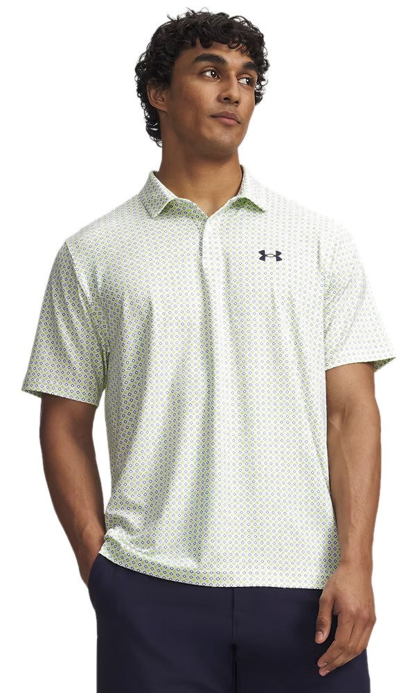 Under Armour Matchplay Printed Herren Polo, weiß/grün