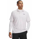 Under Armour Matchplay Printed Herren Polo, weiß/vintage maroon/academy