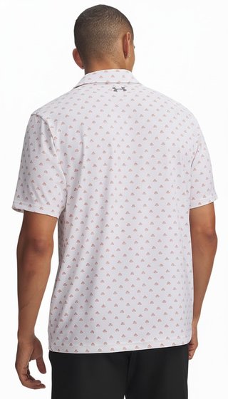 Under Armour Matchplay Printed Herren Polo, weiß/vintage maroon/academy