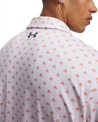 Under Armour Matchplay Printed Herren Polo, weiß/vintage maroon/academy