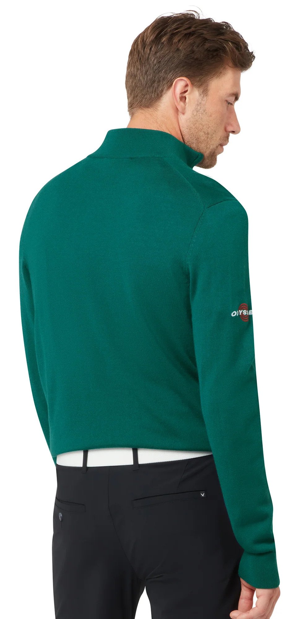 Callaway 1/4 Blended Merino Herren Pullover, blue coral