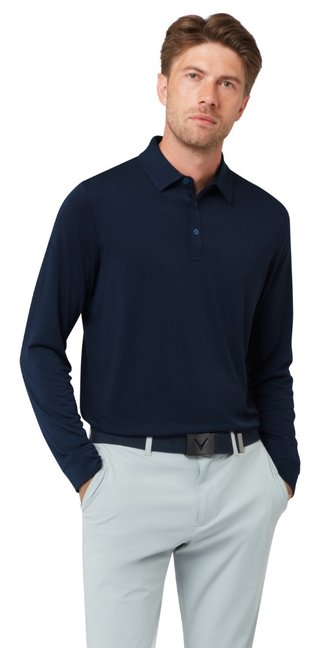 Callaway Soft Touch Long Sleeve Herren Polo, peacoat
