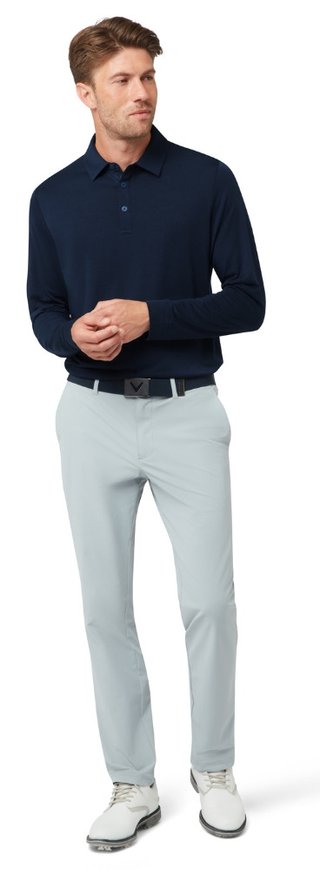 Callaway Soft Touch Long Sleeve Herren Polo, peacoat