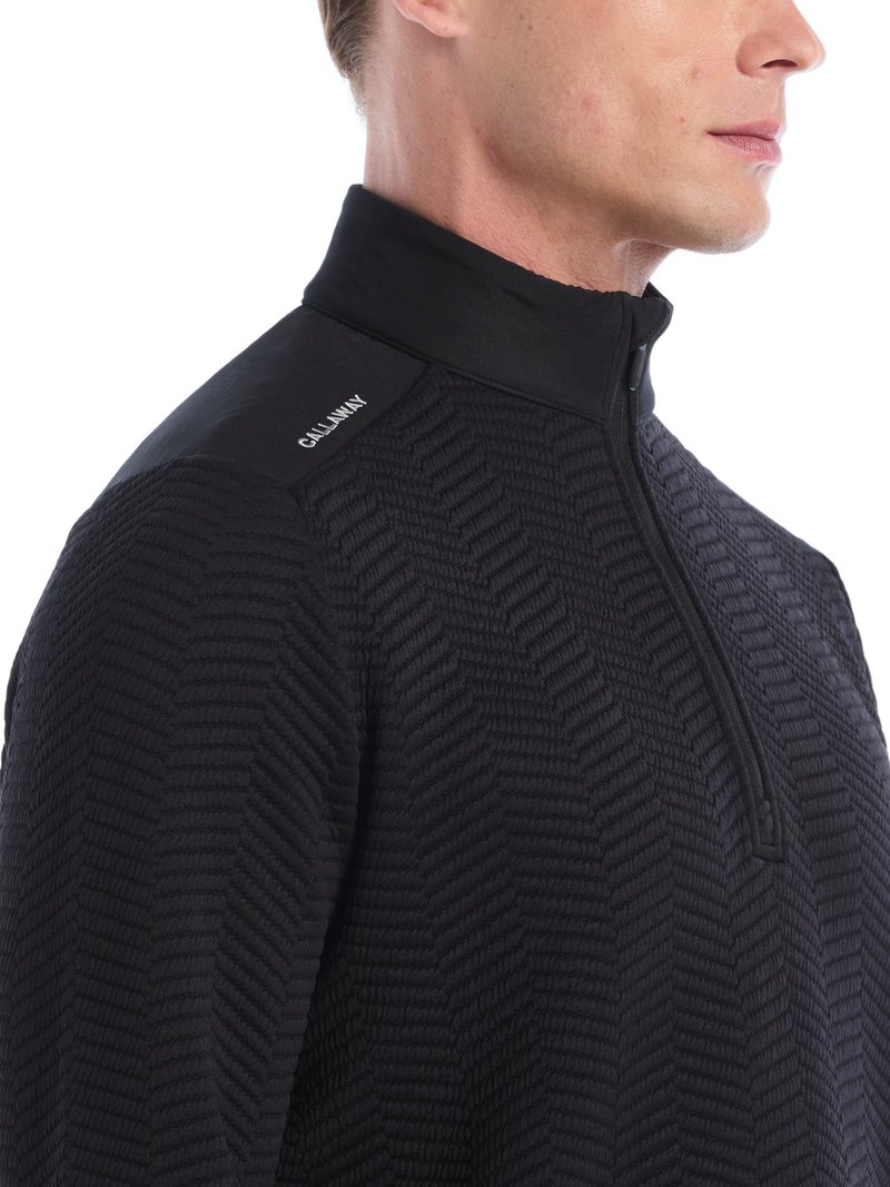 Callaway Chev Jacquard Herren Pullover, caviar