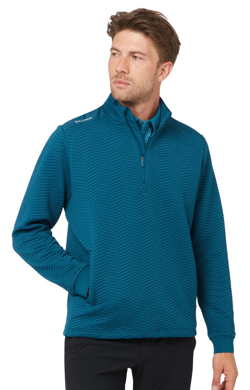 Callaway Chev Jacquard Herren Pullover, blue coral