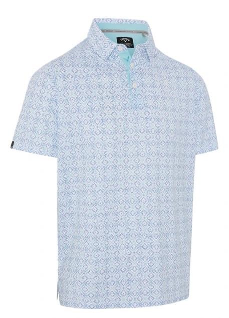 Callaway Printed Fractal Chev Herren Polo, weiß