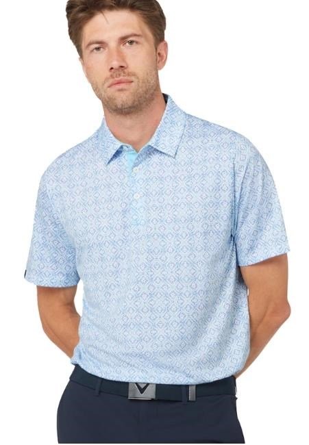 Callaway Printed Fractal Chev Herren Polo, weiß