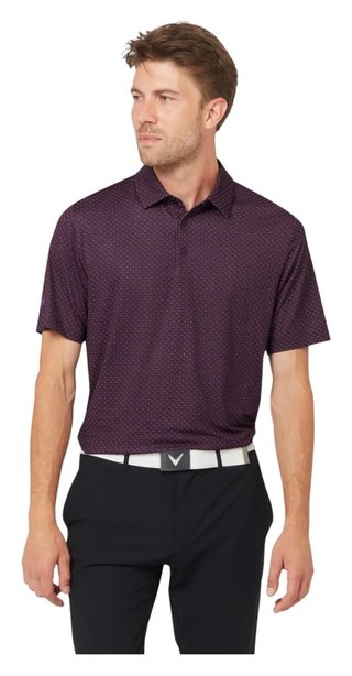 Callaway Trademark Golf Printed Herren Polo, italian plum