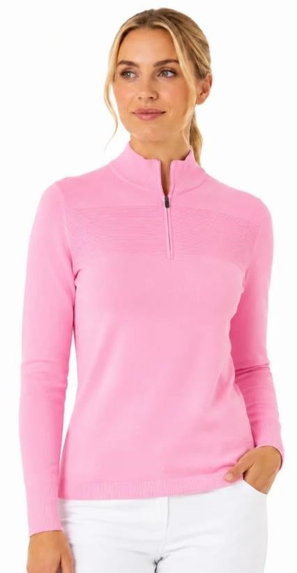 Callaway Soft Stretch Zip-Neck Damen Pullover, cherry blossom