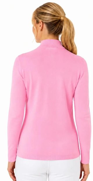 Callaway Soft Stretch Zip-Neck Damen Pullover, cherry blossom