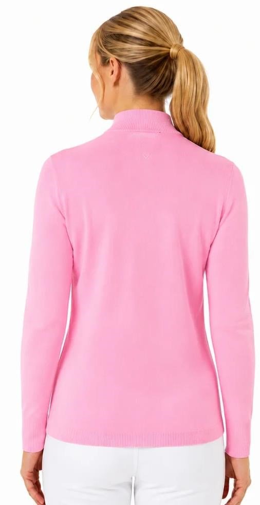 Callaway Soft Stretch Zip-Neck Damen Pullover, cherry blossom