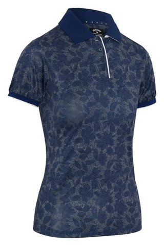 Callaway Rib Tim Printed Damen Polo, blue depths