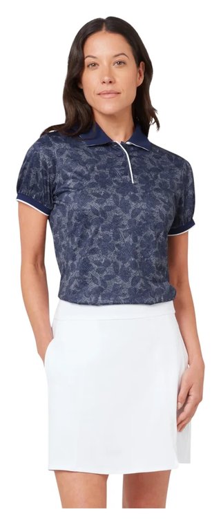 Callaway Rib Tim Printed Damen Polo, blue depths