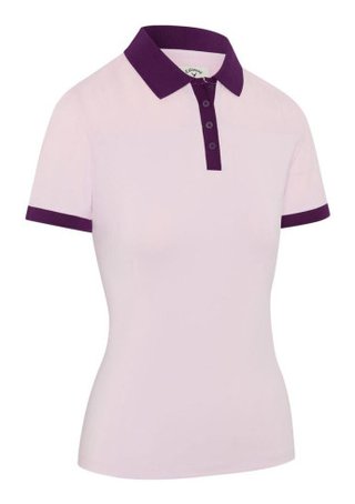 Callaway Colourblock Rib Damen Polo, cherry blossom