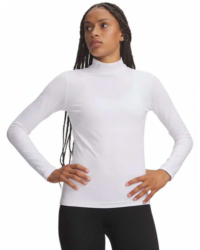 Under Armour ColdGear Mock Long Sleeve Damen T-Shirt, weiß