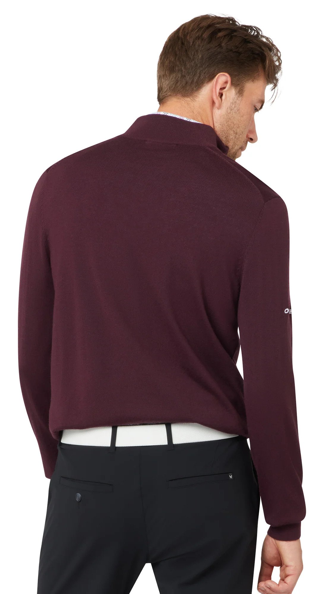 Callaway 1/4 Blended Merino Herren Pullover, italian plum