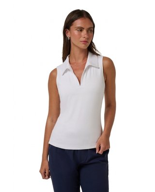 Travis Mathew Skyloft Light Sleeveless Damen Polo, weiß