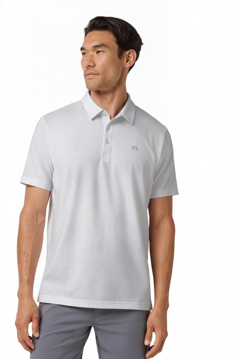 Travis Mathew Featherweight Trophy Ready Herren Polo, weiß
