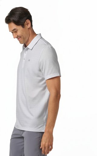 Travis Mathew Featherweight Trophy Ready Herren Polo, weiß