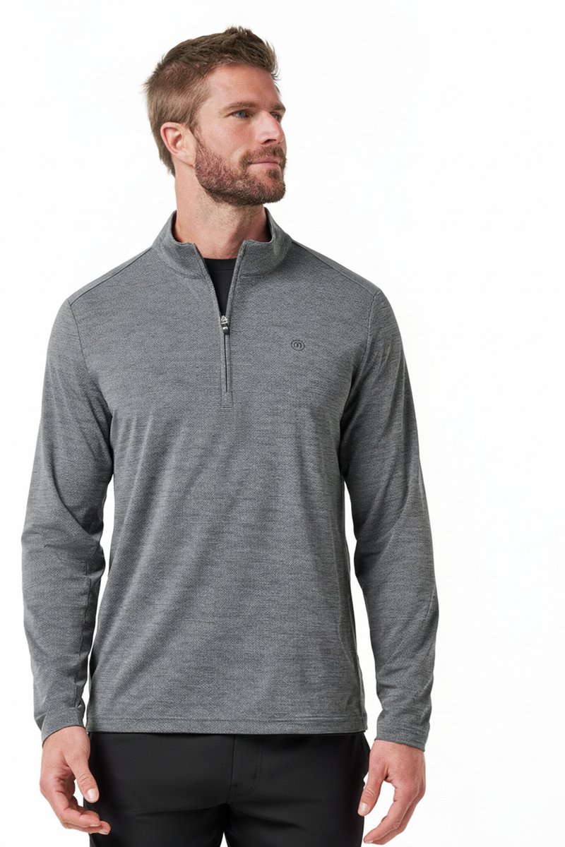 Travis Mathew Heater Pro 1/4Zip Herren Sweatshirt, heather grey