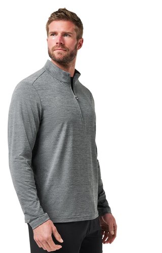 Travis Mathew Heater Pro 1/4Zip Herren Sweatshirt, heather grey