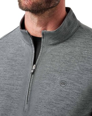 Travis Mathew Heater Pro 1/4Zip Herren Sweatshirt, heather grey