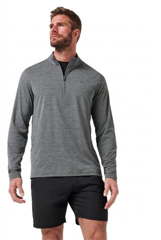 Travis Mathew Heater Pro 1/4Zip Herren Sweatshirt, heather grey