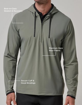 Travis Mathew Hero Hour Tech Herren Hoodie, dark olive