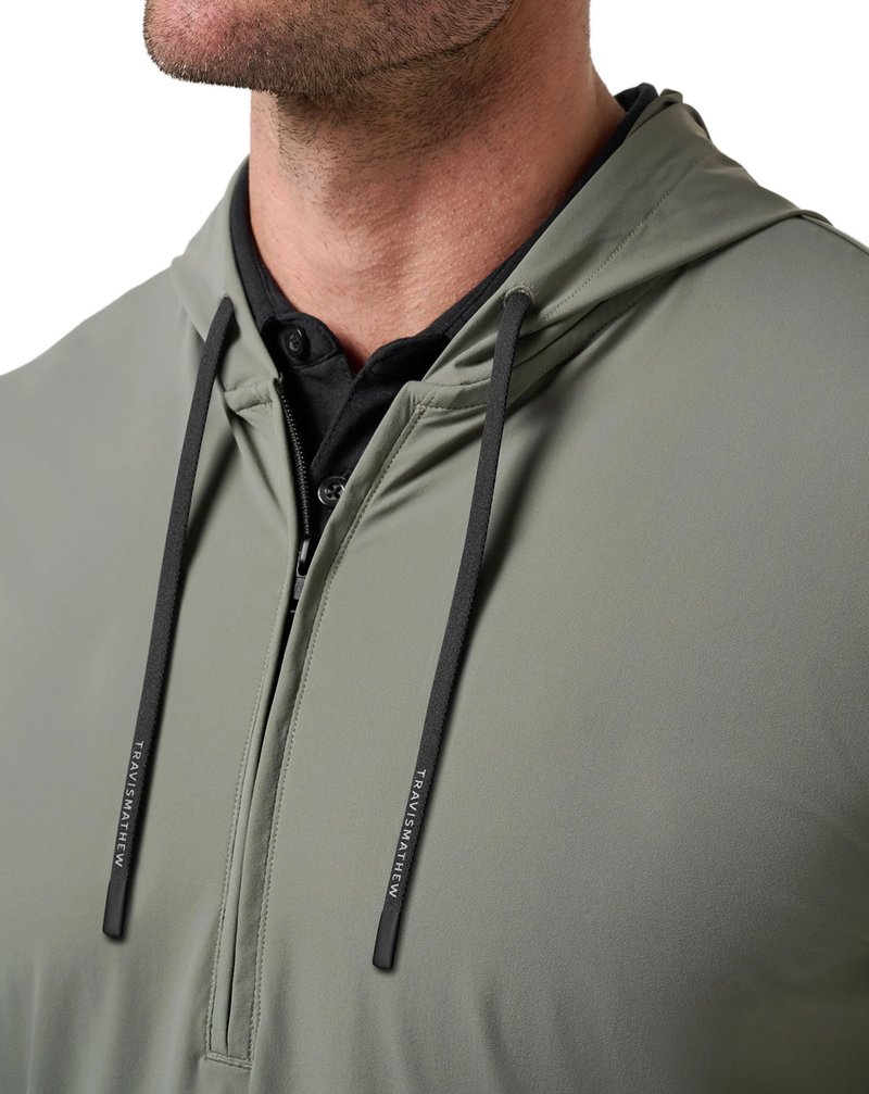 Travis Mathew Hero Hour Tech Herren Hoodie, dark olive