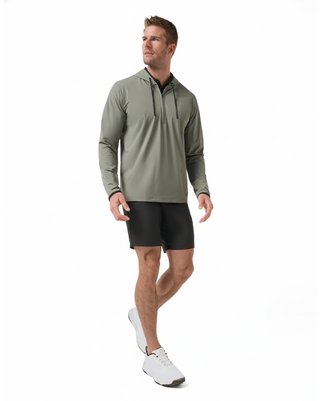Travis Mathew Hero Hour Tech Herren Hoodie, dark olive
