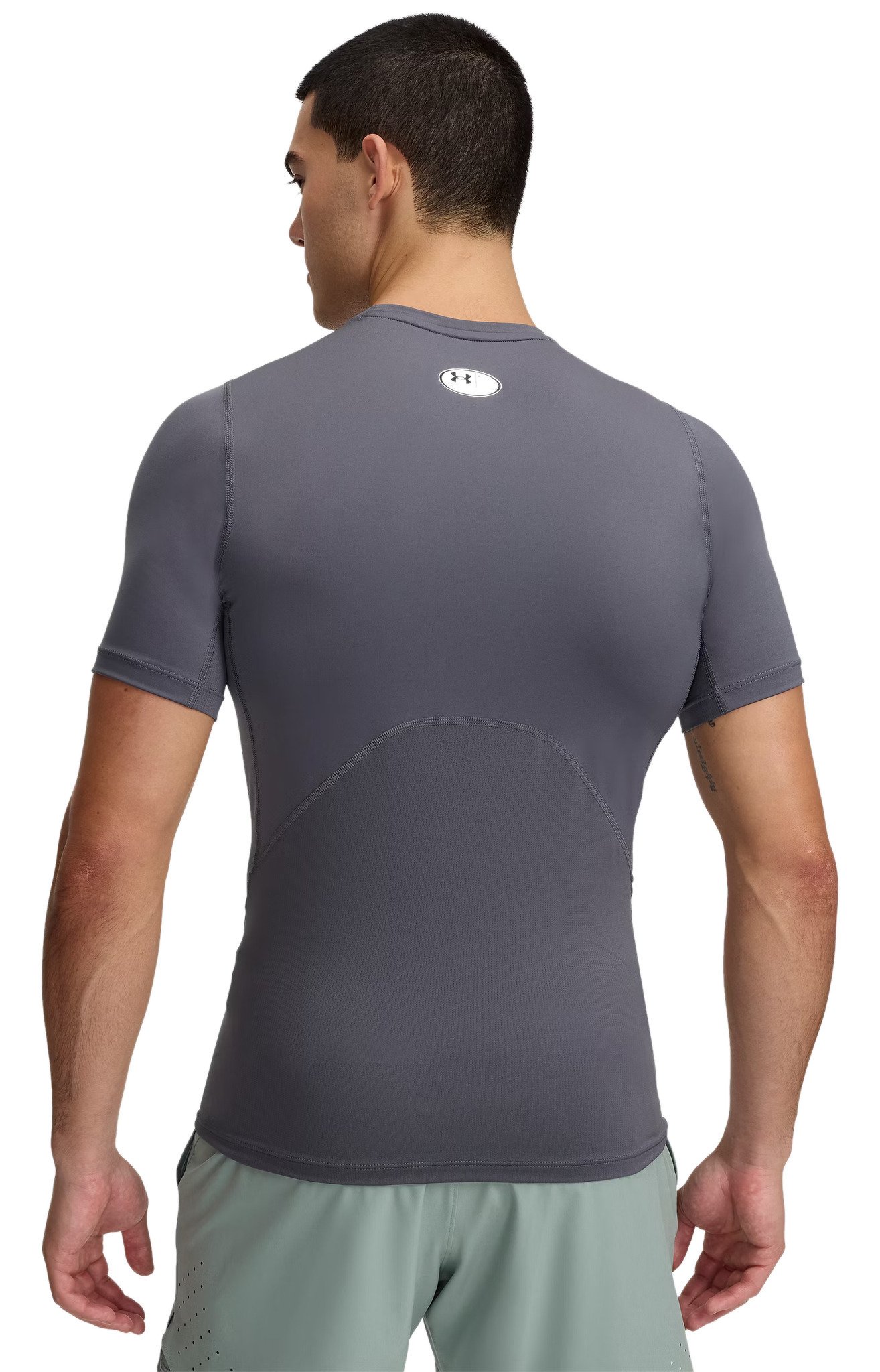 Under Armour HeatGear Herren Kompressions-Shirt, castlerock/weiß