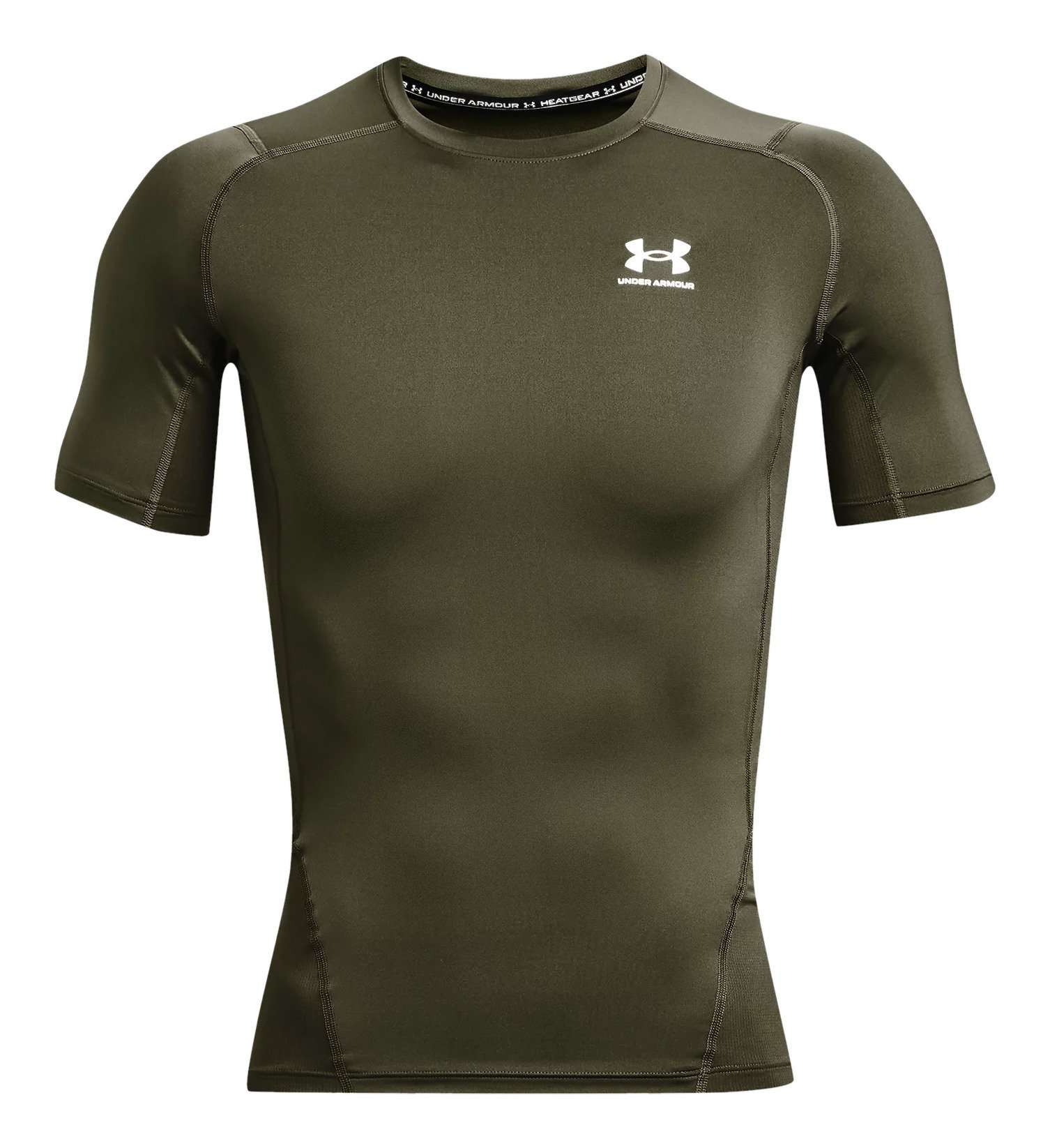 Under Armour HeatGear Herren Kompressions-Shirt, marine OD green/weiß