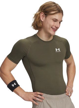 Under Armour HeatGear Herren Kompressions-Shirt, marine OD green/weiß