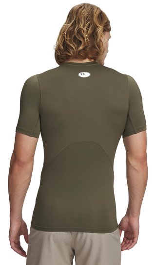 Under Armour HeatGear Herren Kompressions-Shirt, marine OD green/weiß