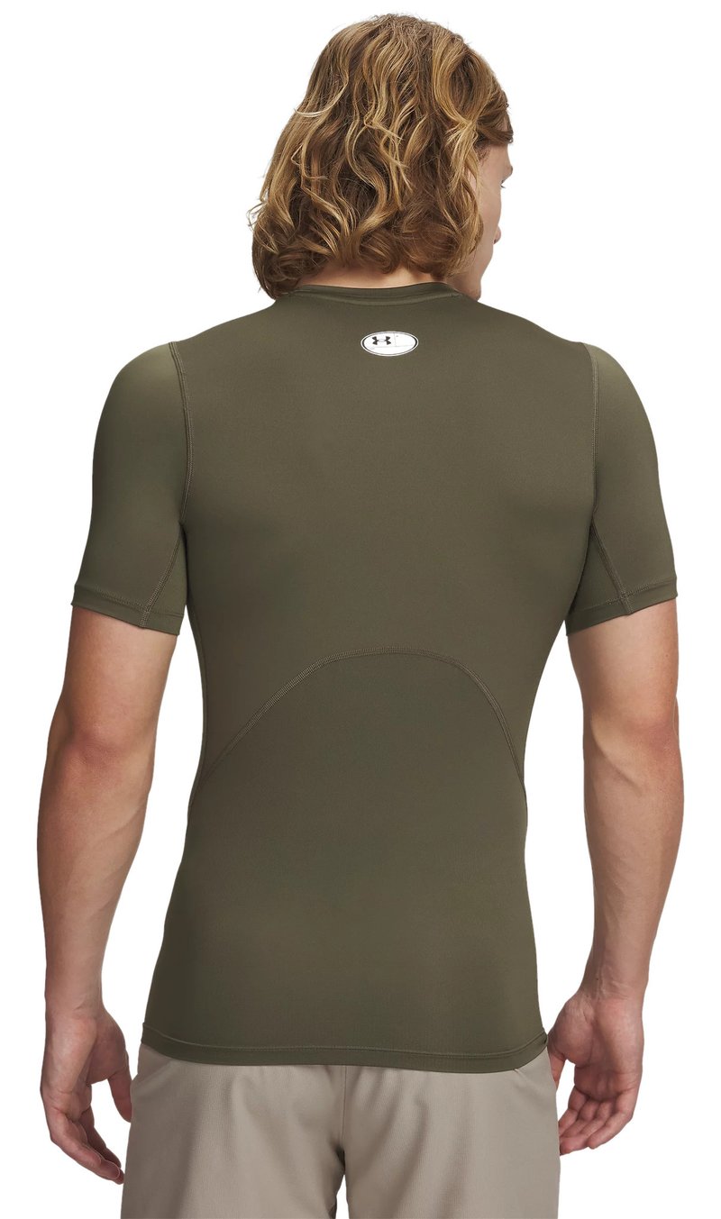 Under Armour HeatGear Herren Kompressions-Shirt, marine OD green/weiß
