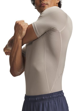 Under Armour HeatGear Herren Kompressions-Shirt, timberwolf taupe/weiß