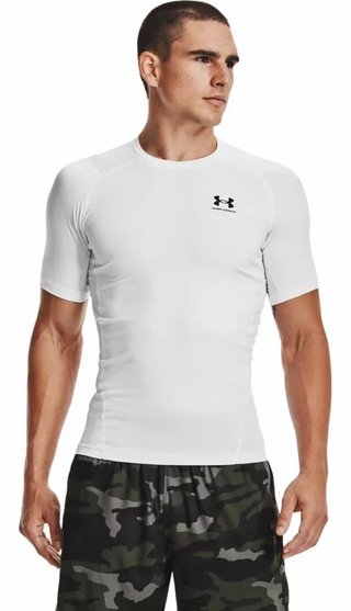 Under Armour HeatGear Herren Kompressions-Shirt, weiß