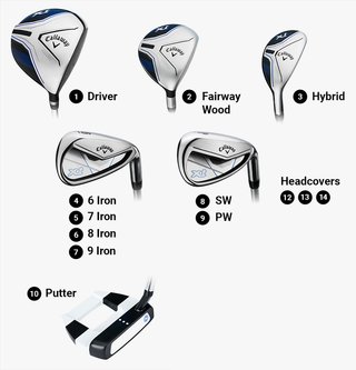 Callaway XT 26 11PC Junior Golfset, Stahl/Graphit, blau/weiß