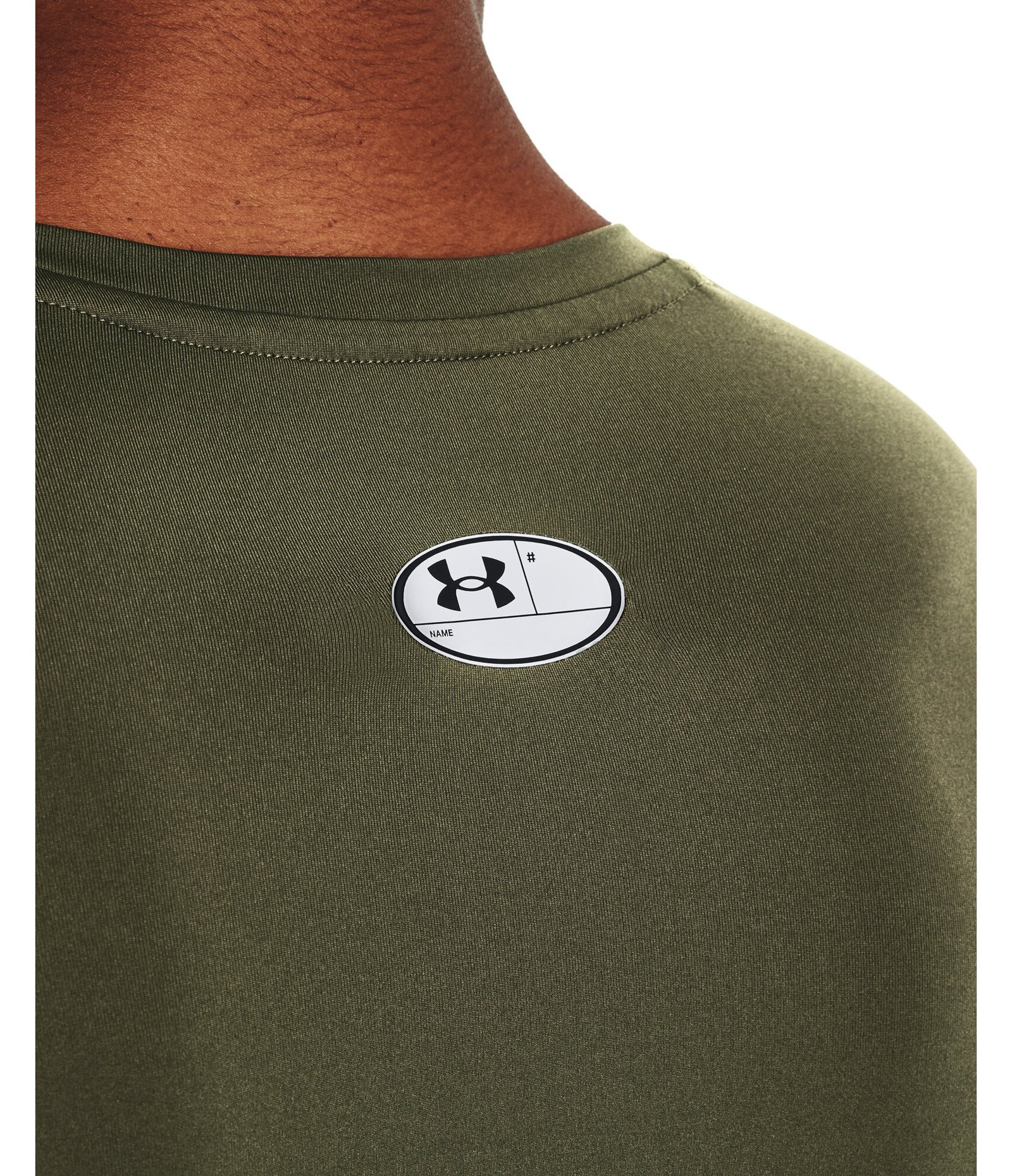 Under Armour HeatGear Herren Kompressions-Langarmshirt, marine OD green/weiß