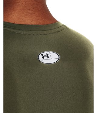 Under Armour HeatGear Herren Kompressions-Langarmshirt, marine OD green/weiß