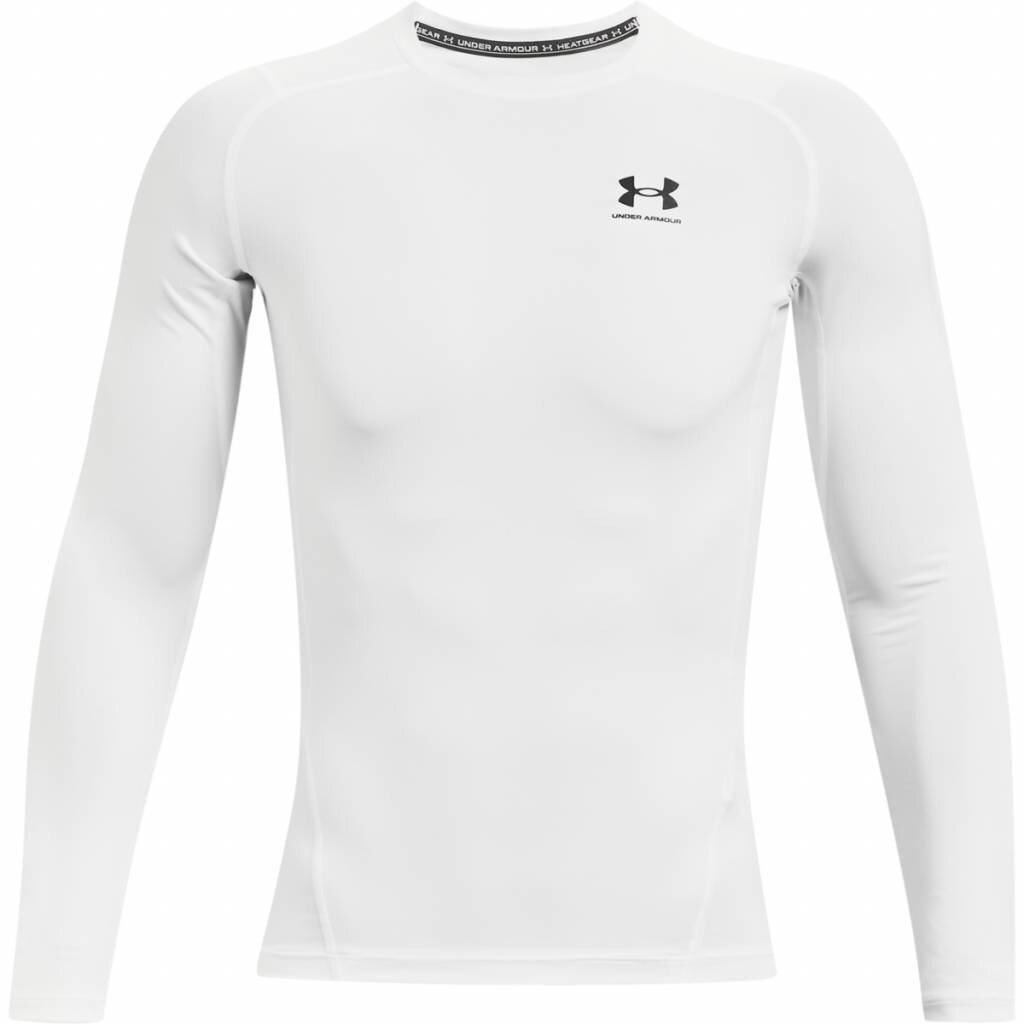 Under Armour HeatGear Herren Kompressions-Langarmshirt, weiß/schwarz