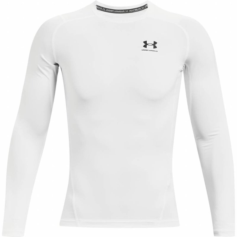 Under Armour HeatGear Herren Kompressions-Langarmshirt, weiß/schwarz