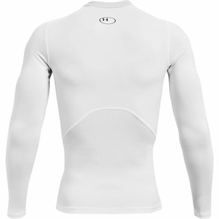 Under Armour HeatGear Herren Kompressions-Langarmshirt, weiß/schwarz
