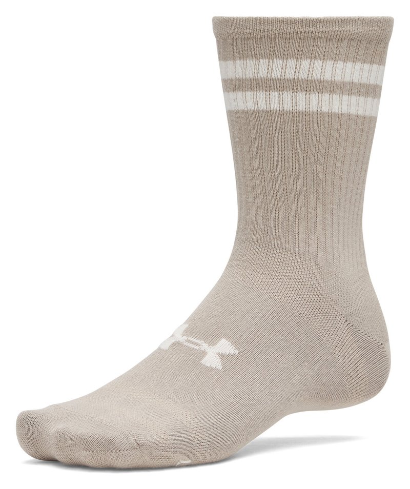 Under Armour Essential Crew Unisex Socken (6 pack), timberwolf taupe/weiß/stone