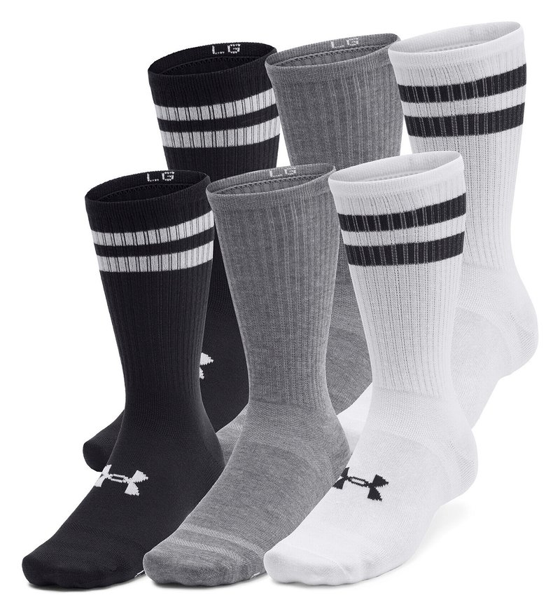 Under Armour Essential Crew Unisex Socken (6 pack), weiß/schwarz