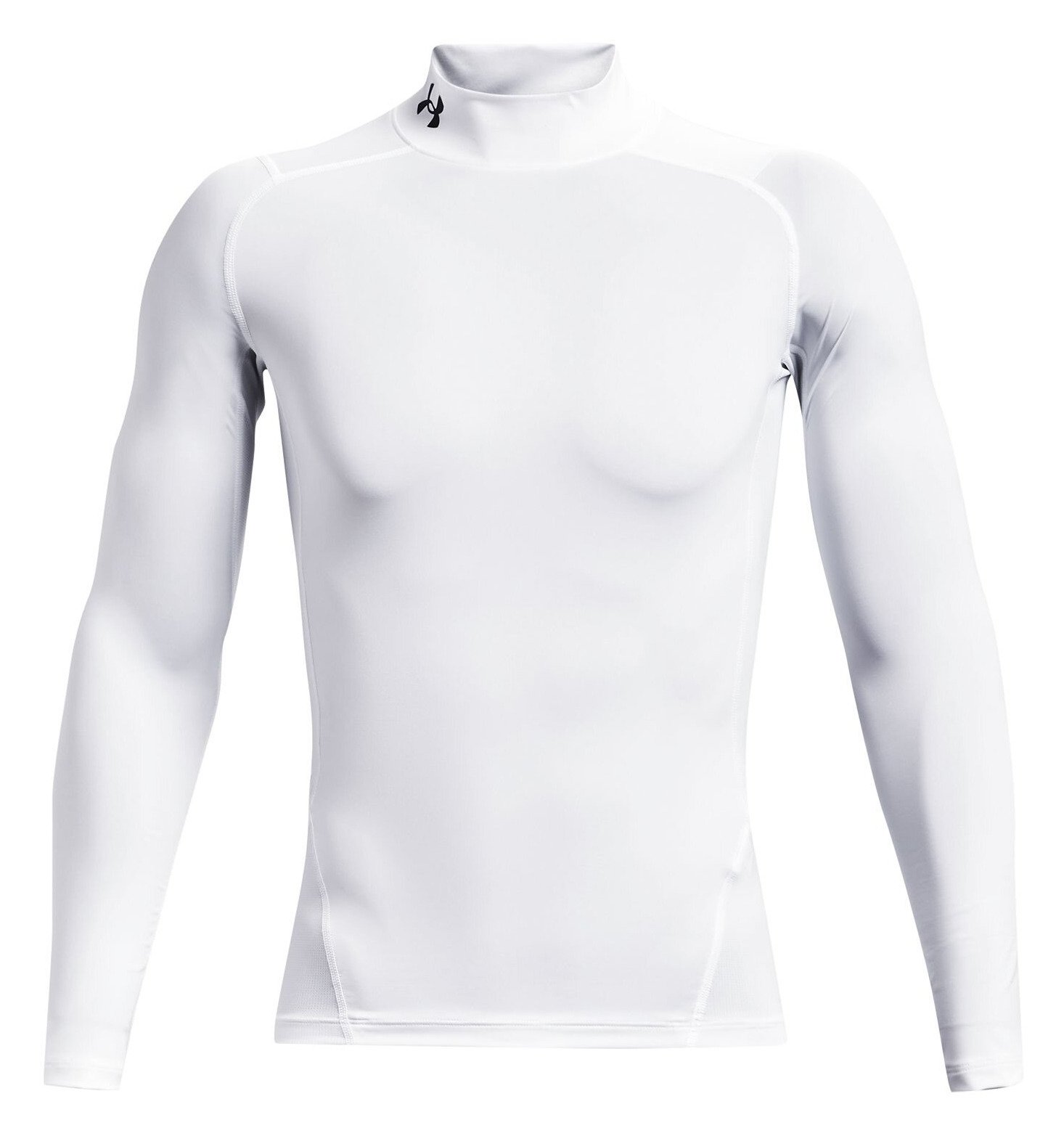 Under Armour HeatGear Comp Mock Herren Kompressions-Langarmshirt, weiß/schwarz
